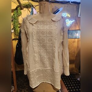 Elegant Cream Lace Women's Top